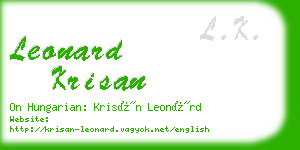 leonard krisan business card